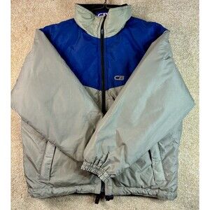 Vintage 80s CB Sports Reversible Down Western Color Block Puffer Jacket Boys L